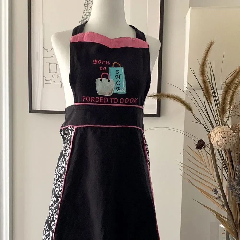 ❤️Pretty “Forced to Cook” Apron - Picture 2 of 7